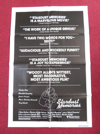 STARDUST MEMORIES - REVIEW FOLDED US ONE SHEET POSTER WOODY ALLEN RAMPLING 1980