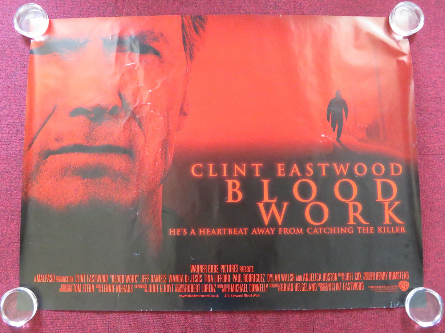 BLOOD WORK UK QUAD (30"x 40") ROLLED POSTER CLINT EASTWOOD JEFF DANIELS 2002