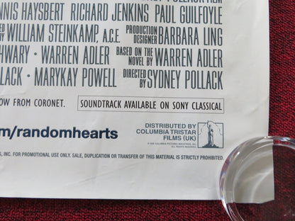 RANDOM HEARTS UK QUAD (30"x 40") ROLLED POSTER HARRISON FORD K. S. THOMAS 1999