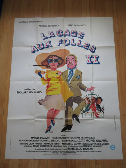 LA CAGE AUX FOLLES II FRENCH GRANDE POSTER MICHEL SERRAULT UGO TOGNAZZI 1980