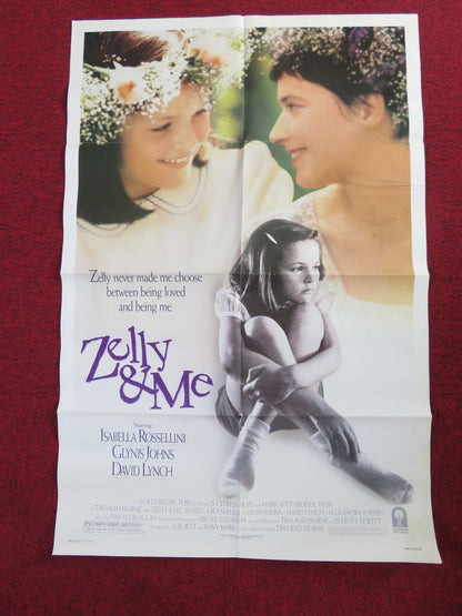 ZELLY & ME FOLDED US ONE SHEET POSTER ISABELLA ROSSELLINI DAVID LYNCH 1988