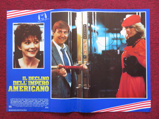 IL DECLINO DELL' IMPERO AMERICANO -A ITALIAN FOTOBUSTA POSTER D. MICHEL 1986