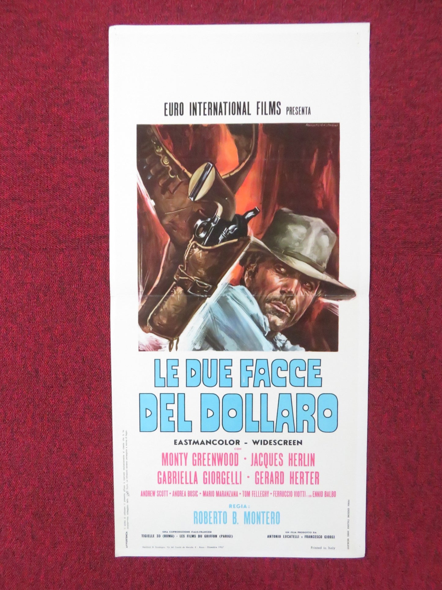 TWO FACES OF THE DOLLAR ITALIAN LOCANDINA POSTER MONTY GREENWOOD J. HERLIN 1967