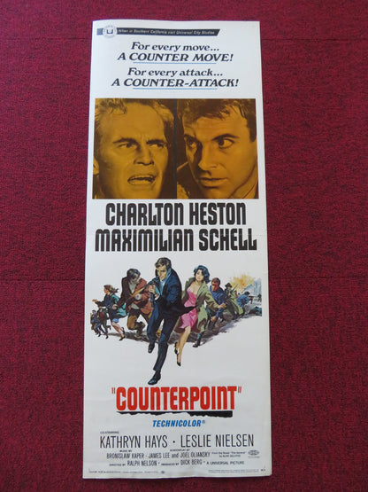 COUNTERPOINT US INSERT (14"x 36") POSTER CHARLTON HESTON MAXIMILAN SCHELL 1968