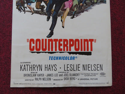 COUNTERPOINT US INSERT (14"x 36") POSTER CHARLTON HESTON MAXIMILAN SCHELL 1968