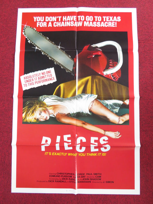 PIECES FOLDED US ONE SHEET POSTER CHRISTOPHER GEORGE PAUL SMITH 1982