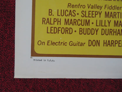 RENFRO VALLEY BARN DANCE FOLDED US ONE SHEET POSTER JOHN LAIR R. SULLIVAN 1966