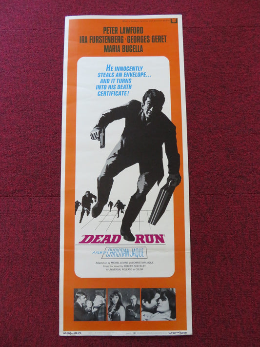 DEAD RUN US INSERT (14"x 36") POSTER PETER LAWFORD IRA FURSTENBERG 1969