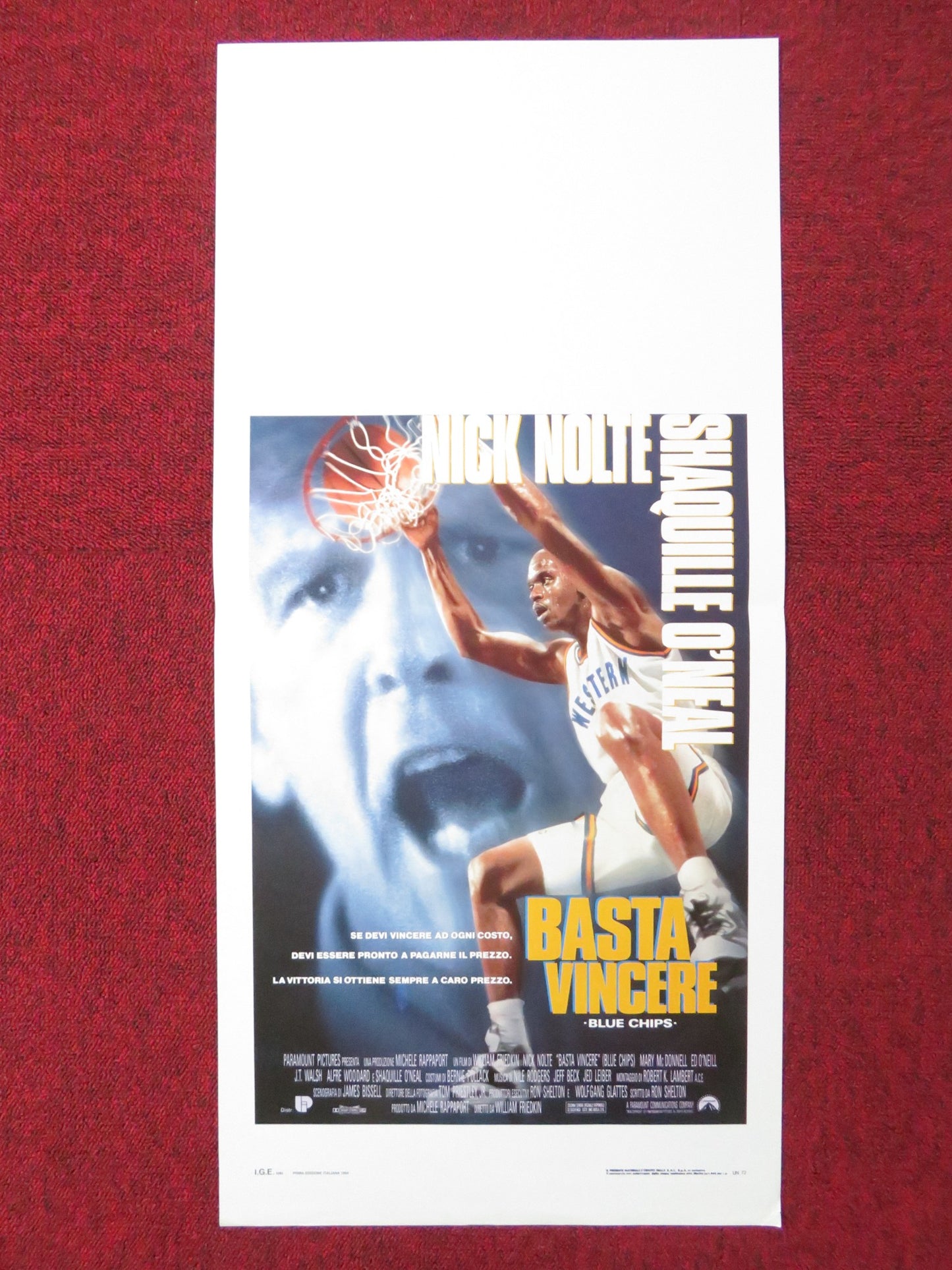 BLUE CHIPS ITALIAN LOCANDINA POSTER NICK NOLTE SHAQUILLE O'NEAL 1994