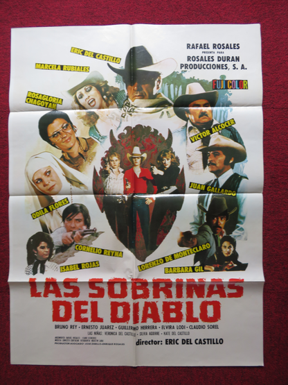 LAS SOBRINAS DEL DIABLO FOLDED MEXICAN POSTER ERIC DEL CASTILLO 1983