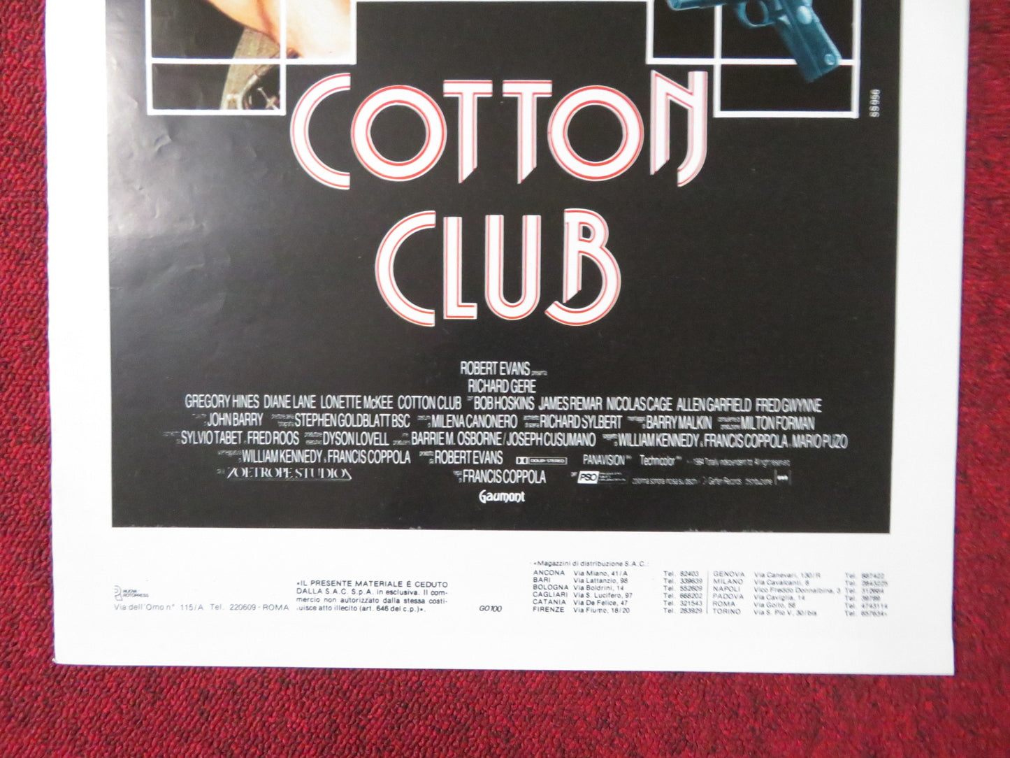 COTTON CLUB ITALIAN LOCANDINA POSTER RICHARD GERE DIANE LANE 1984