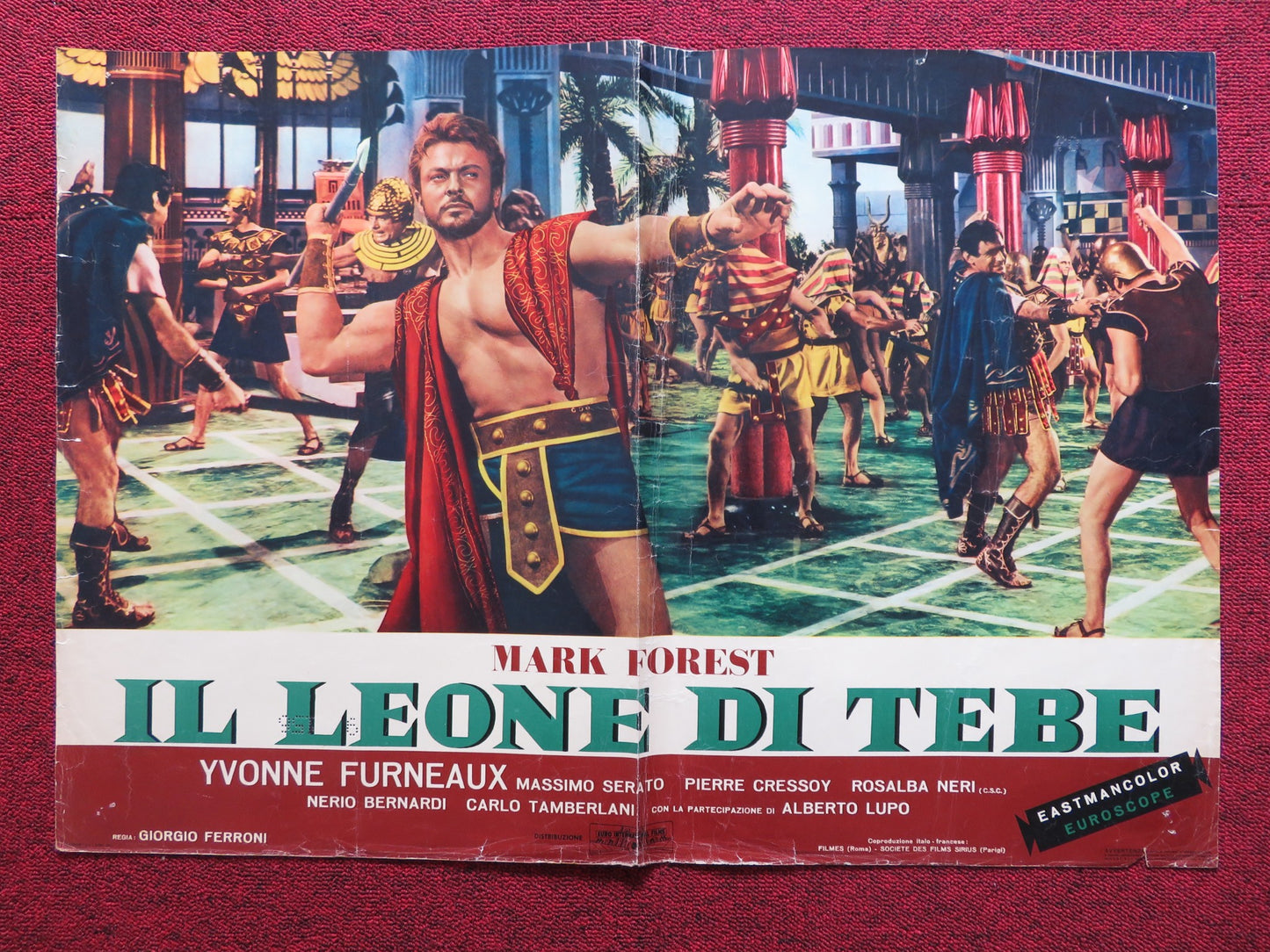 IL LEONE DI TEBE - B ITALIAN FOTOBUSTA POSTER MARK FOREST YVONNE FURNEAUX 1964