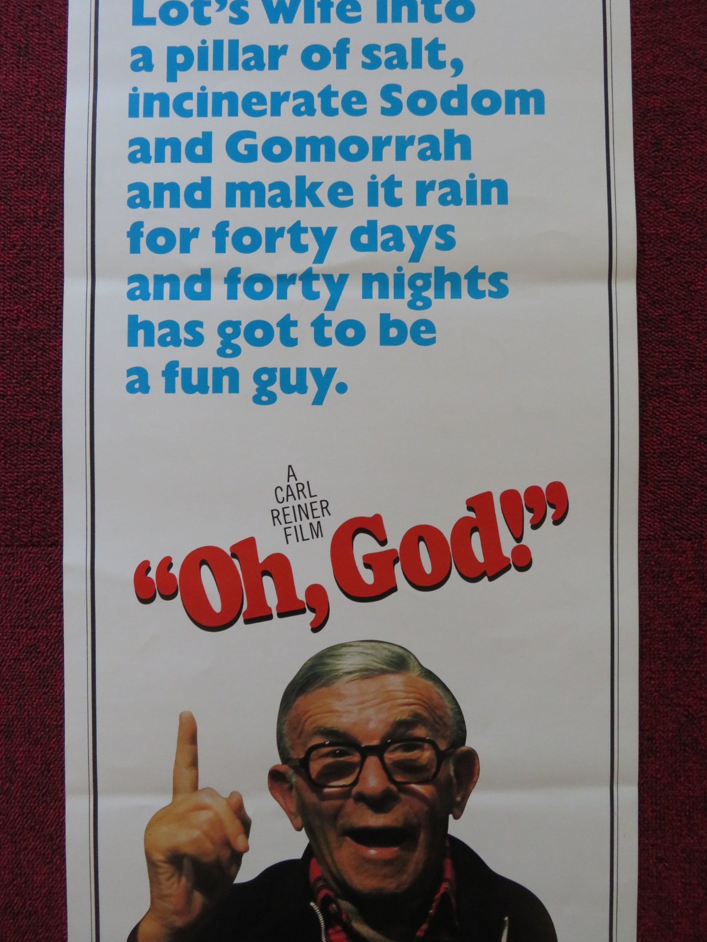 OH, GOD! US INSERT (14"x 36") POSTER GEORGE BURNS JOHN DENVER 1977