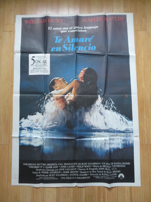 CHILDREN OF A LESSER GOD ITALIAN 2 FOGLIO POSTER WILLIAM HURT MARLEE MATLIN 1986