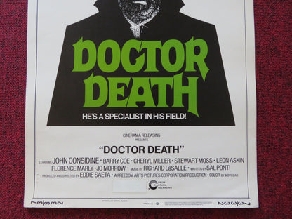 DOCTOR DEATH US INSERT (14"x 36") POSTER JOHN CONSIDINE BARRY COE 1973