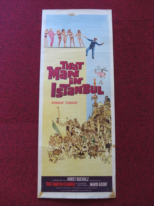 THAT MAN IN INSTANBUL US INSERT (14"x 36") POSTER HORST BUCHOLZ S. KOSCINA 1966