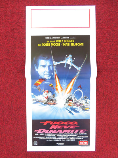 FIRE, ICE & DYNAMITE ITALIAN LOCANDINA POSTER ROGER MOORE SHARI BELAFONTE 1990