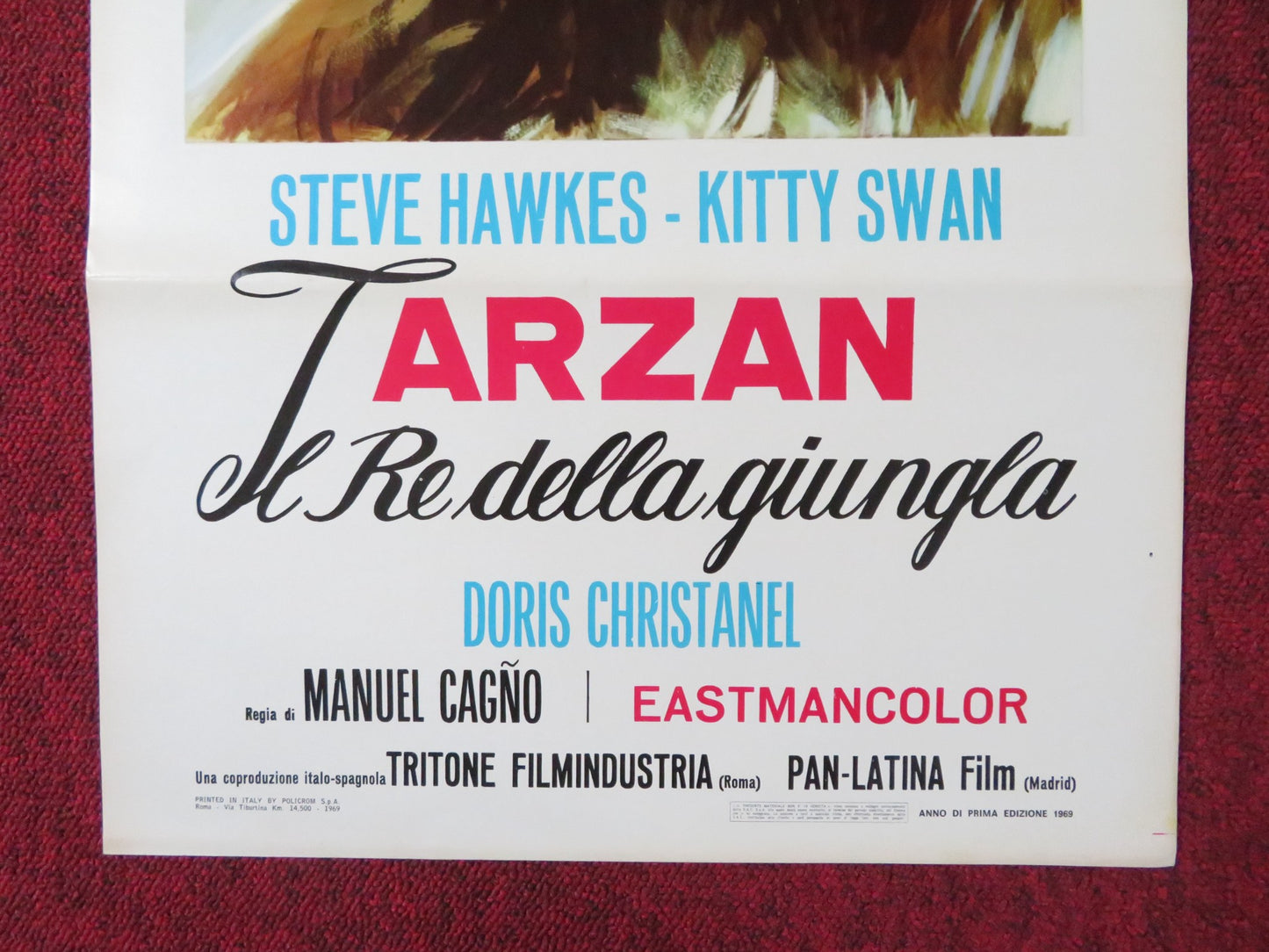 TARZAN IN THE GOLDEN GROTTO ITALIAN LOCANDINA POSTER STEVE HAWKES K. SWAN 1969