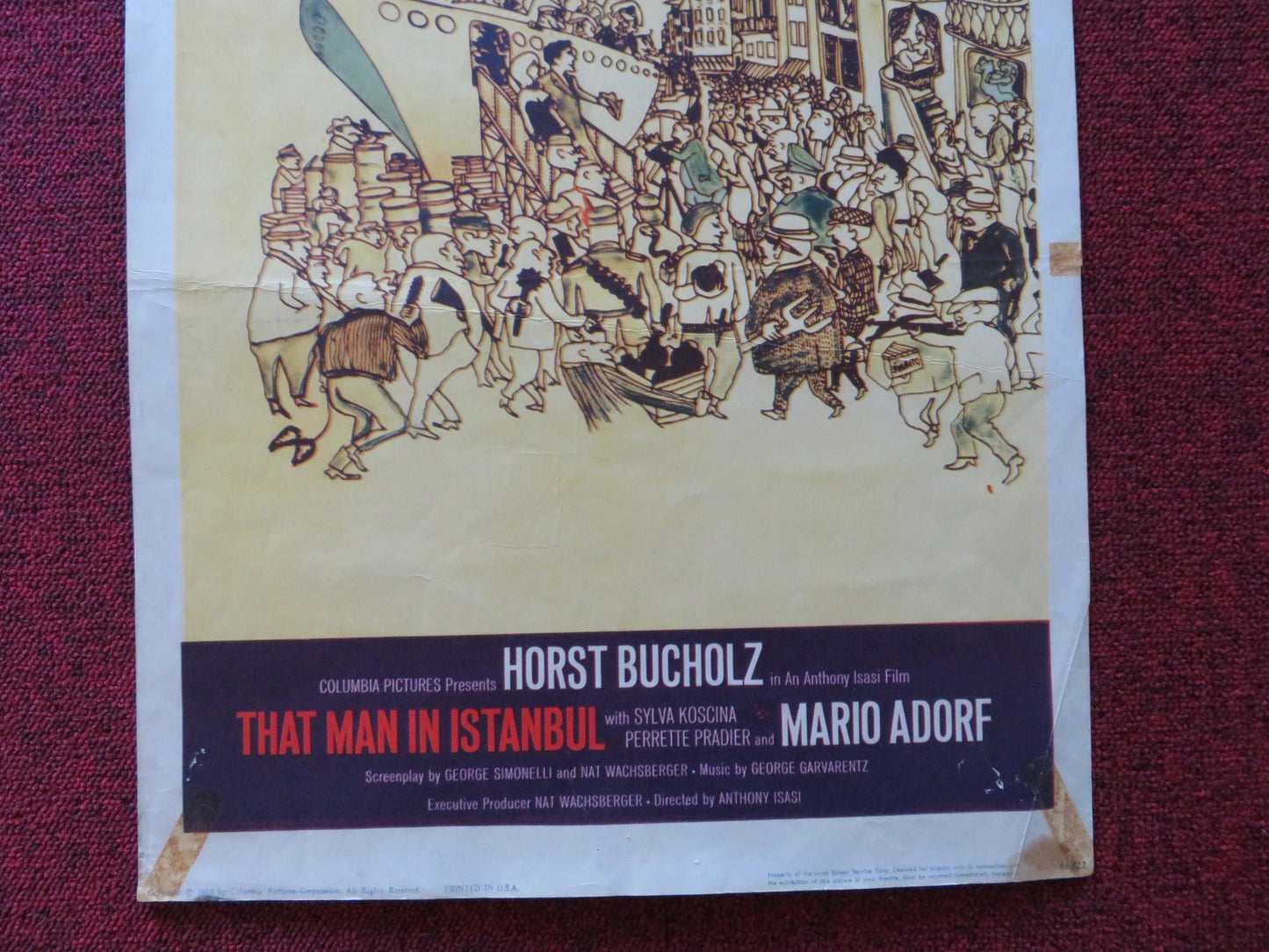 THAT MAN IN INSTANBUL US INSERT (14"x 36") POSTER HORST BUCHOLZ S. KOSCINA 1966