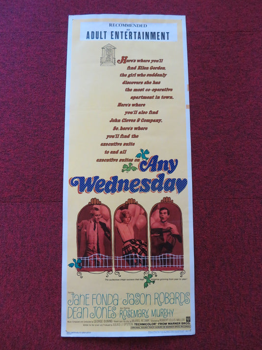 ANY WEDNESDAY US INSERT (14"x 36") POSTER JANE FONDA JASON ROBARDS 1966