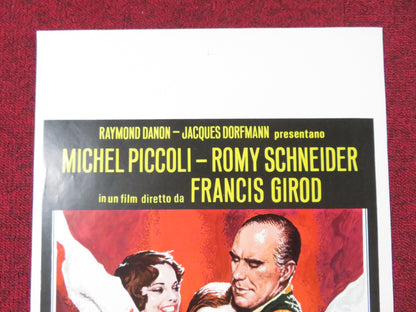 THE INFERNAL TRIO ITALIAN LOCANDINA POSTER MICHEL PICCOLI ROMY SCHNEIDER 1974