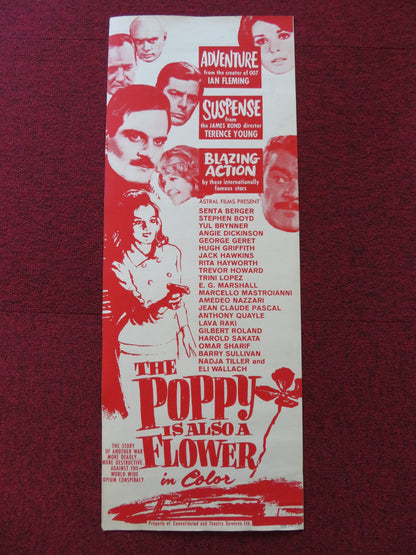 THE POPPY IS ALSO A FLOWER  US INSERT (14"x 36") POSTER SENTA BERGER 1966