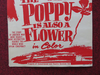 THE POPPY IS ALSO A FLOWER  US INSERT (14"x 36") POSTER SENTA BERGER 1966