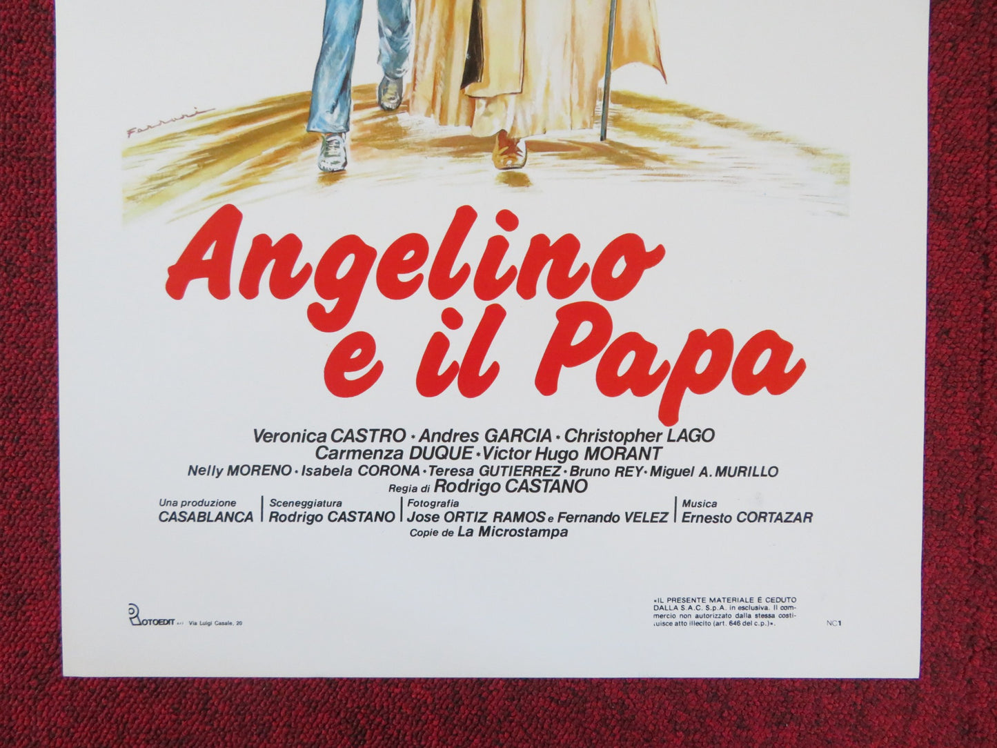 ANGELINO E IL PAPA ITALIAN LOCANDINA POSTER ANDRES GARCIA VERONICA CASTRO 1987