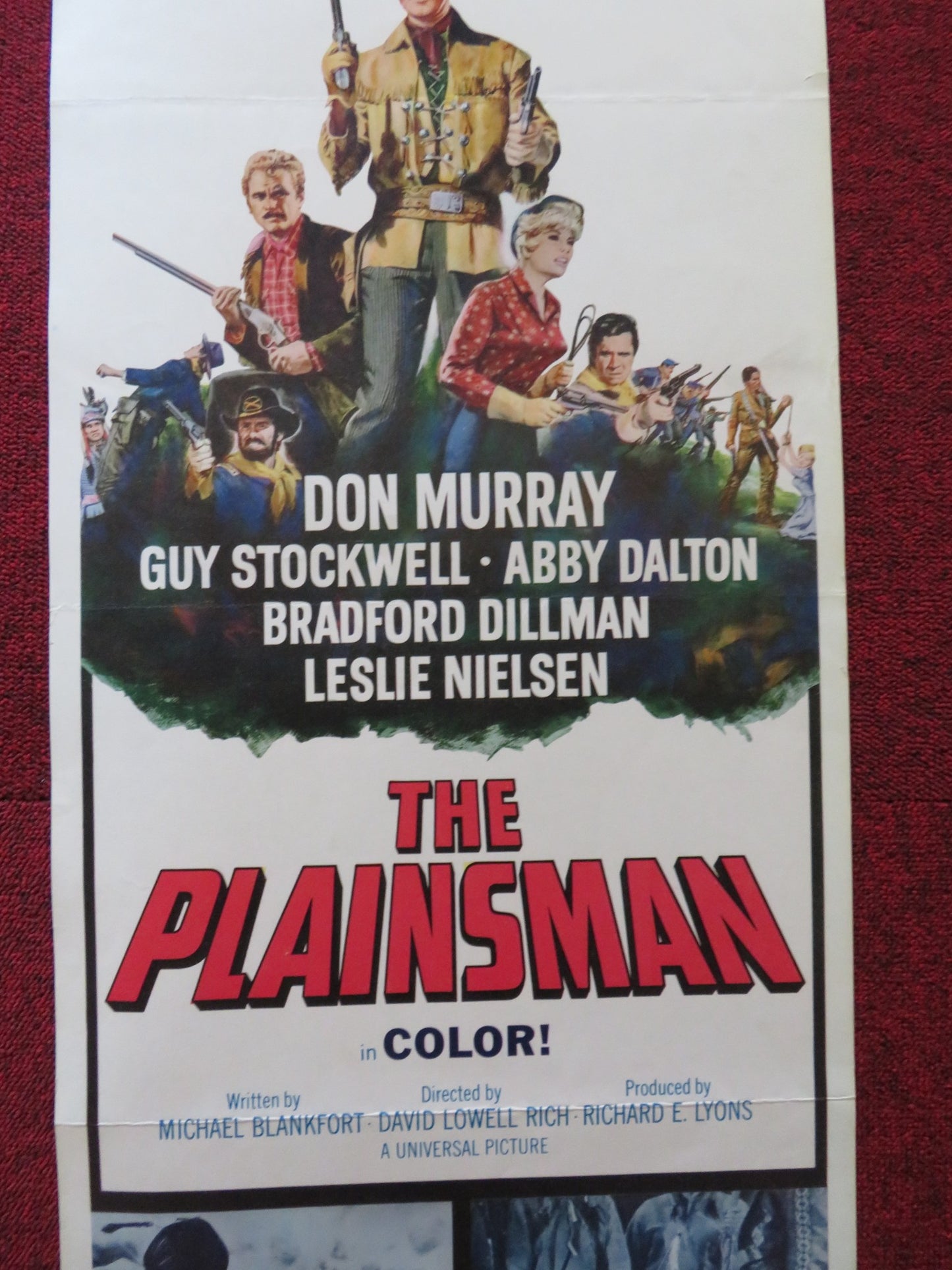 THE PLAINSMAN US INSERT (14"x 36") POSTER DON MURRAY GUY STOCKWELL 1966