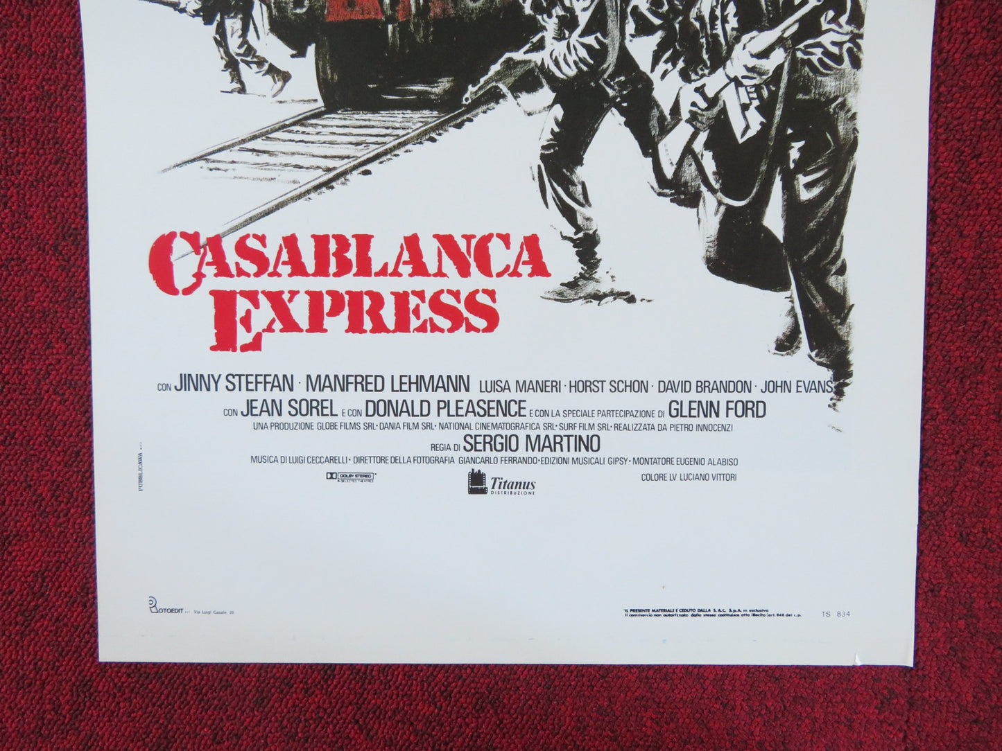 CASABLANCA EXPRESS ITALIAN LOCANDINA POSTER DONALD PLEASENCE JASON CONNERY 1989