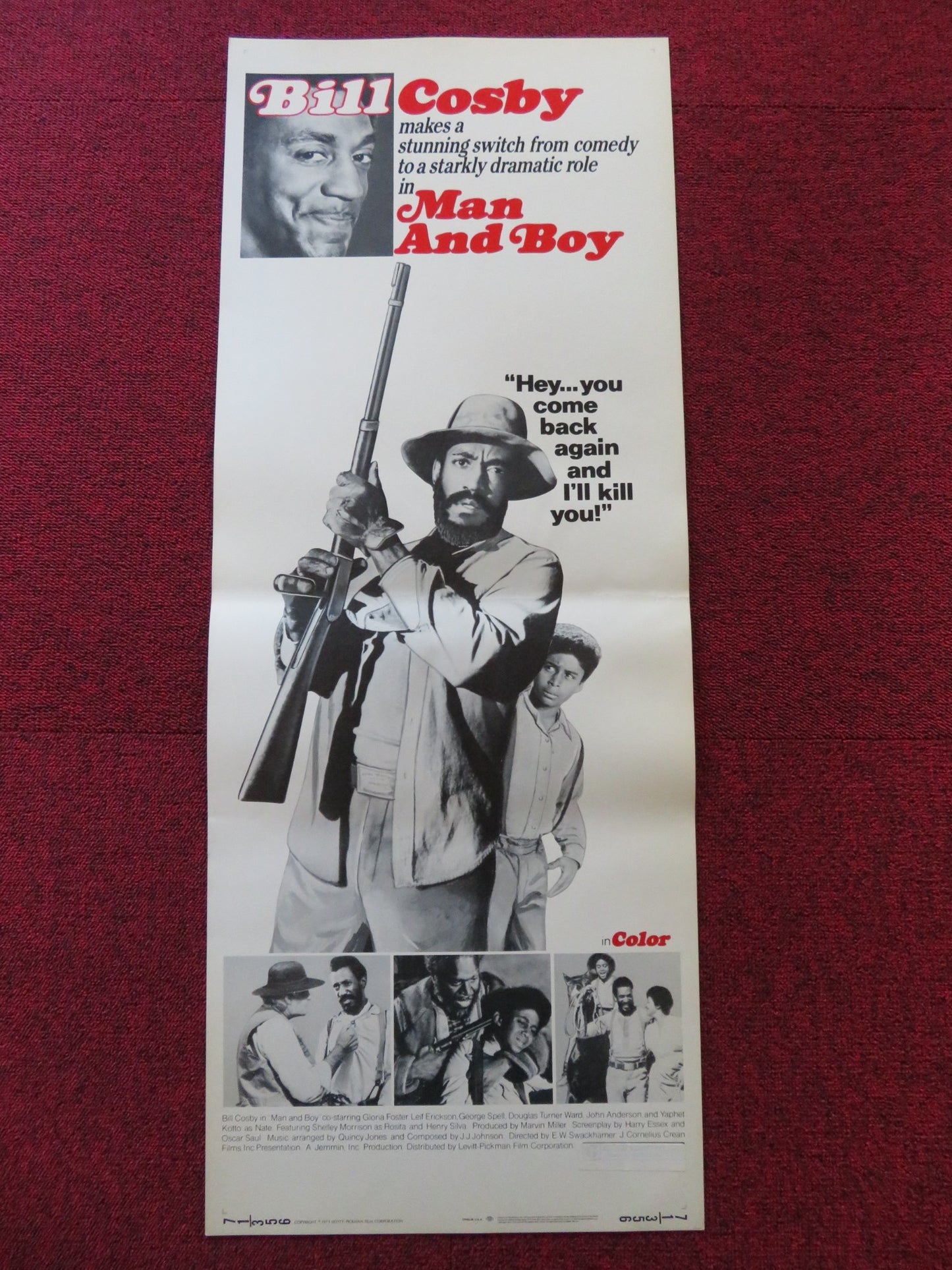 MAN AND BOY US INSERT (14"x 36") POSTER BILL COSBY GLORIA FOSTER 1971