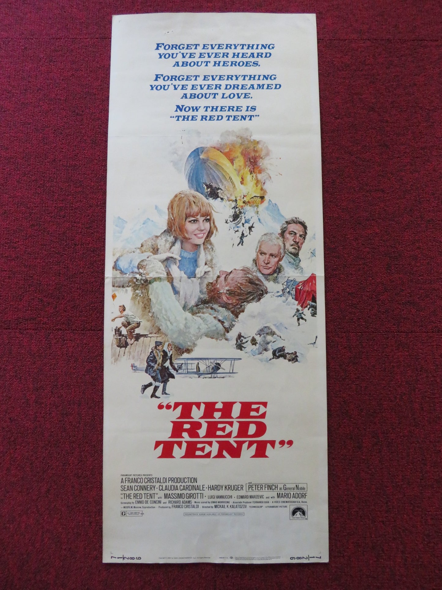 THE RED TENT US INSERT (14"x 36") POSTER SEAN CONNERY CLAUDIA CARDINALE 1971