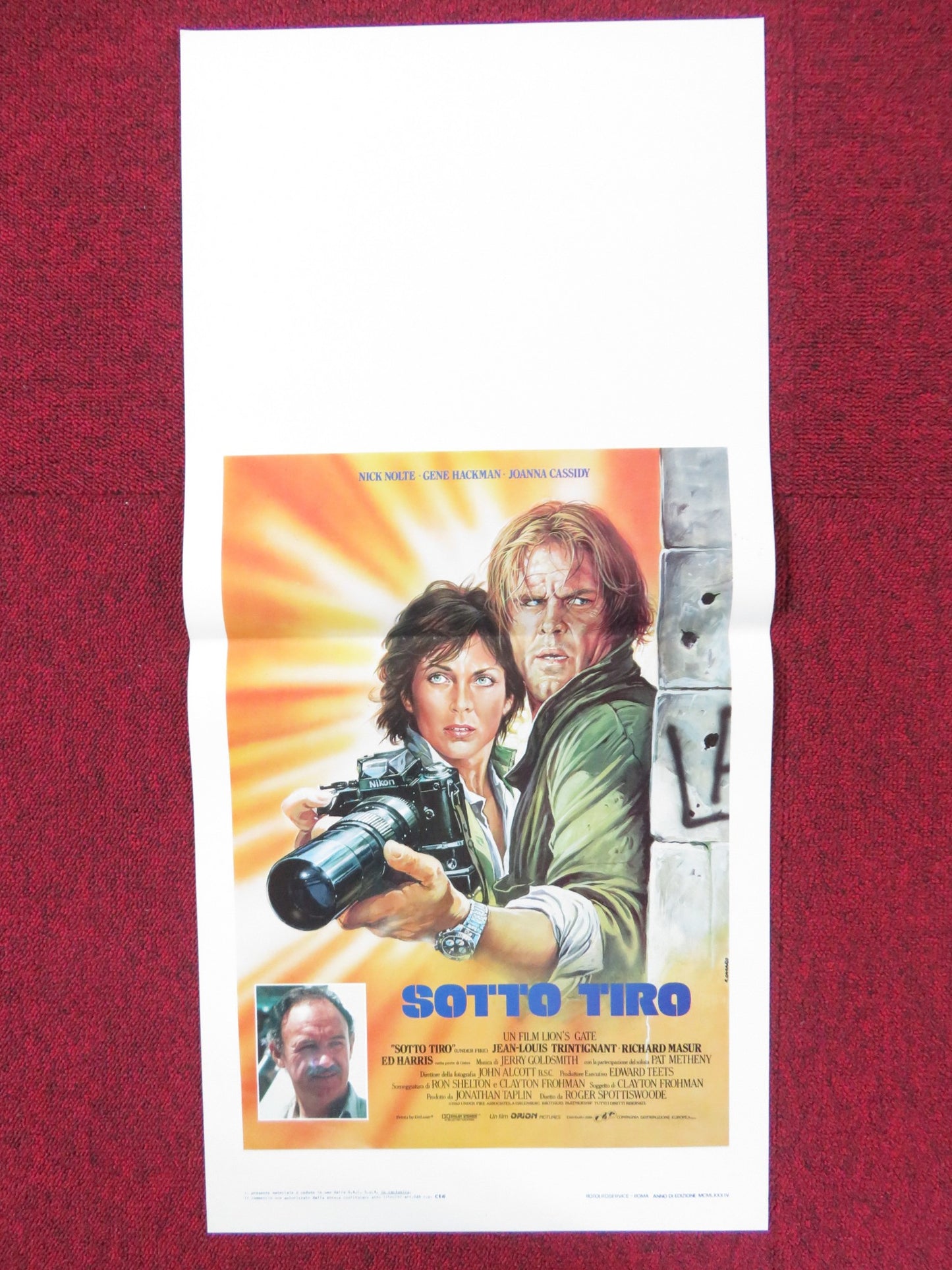 UNDER FIRE ITALIAN LOCANDINA POSTER GENE HACKMAN NICK NOLTE ED HARRIS 1984