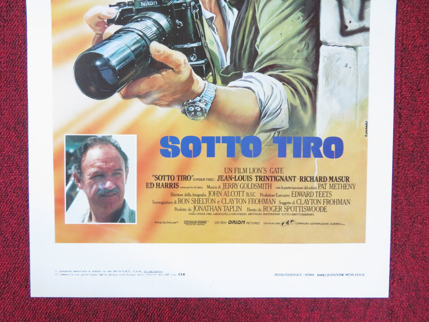 UNDER FIRE ITALIAN LOCANDINA POSTER GENE HACKMAN NICK NOLTE ED HARRIS 1984