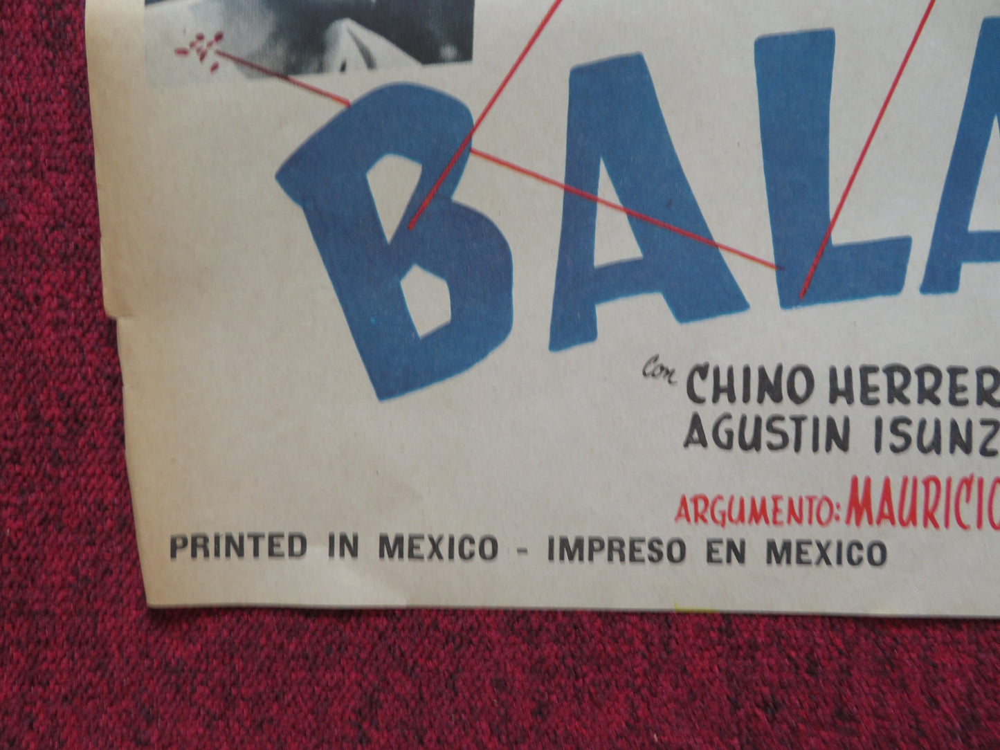 LUPE BALAZOS FOLDED MEXICAN POSTER ARMANDO ACOSTA ADOLFO AGUILAR 1964