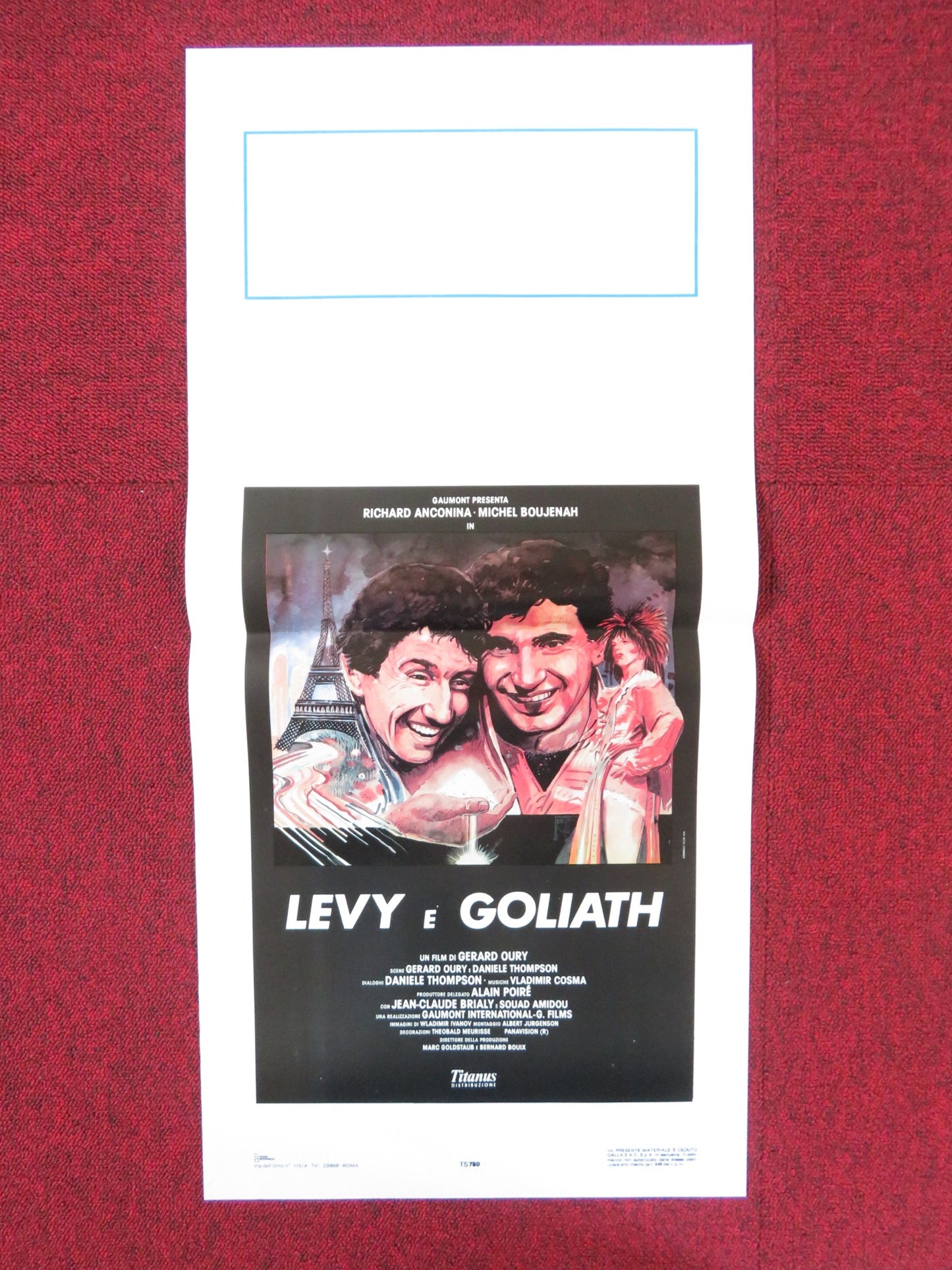 LEVY E GOLIATH ITALIAN LOCANDINA POSTER RICHARD ANCONINA MICHEL BOUJENAH 1987