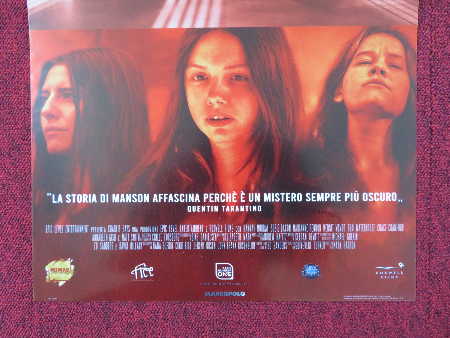 CHARLIE SAYS ITALIAN LOCANDINA POSTER HANNAH MURRAY MATT SMITH 2018