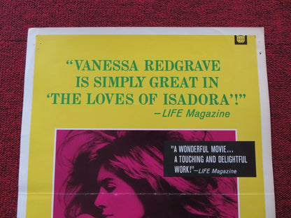 THE LOVES OF ISADORA US INSERT (14"x 36") POSTER VANESSA REGRAVE JAMES FOX 1969