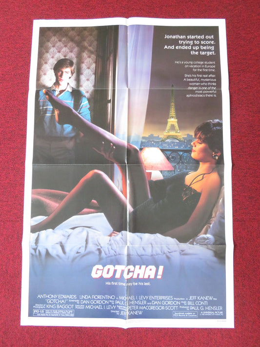 GOTCHA! FOLDED US ONE SHEET POSTER ANTHONY EDWARDS LINDA FIORENTINO 1985