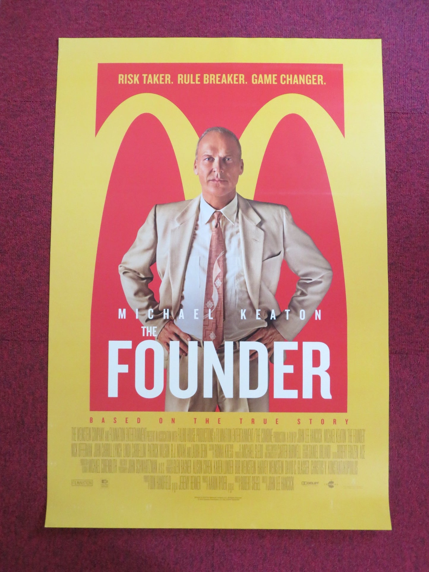 THE FOUNDER US ONE SHEET ROLLED POSTER MICHAEL KEATON LAURA DERN 2016