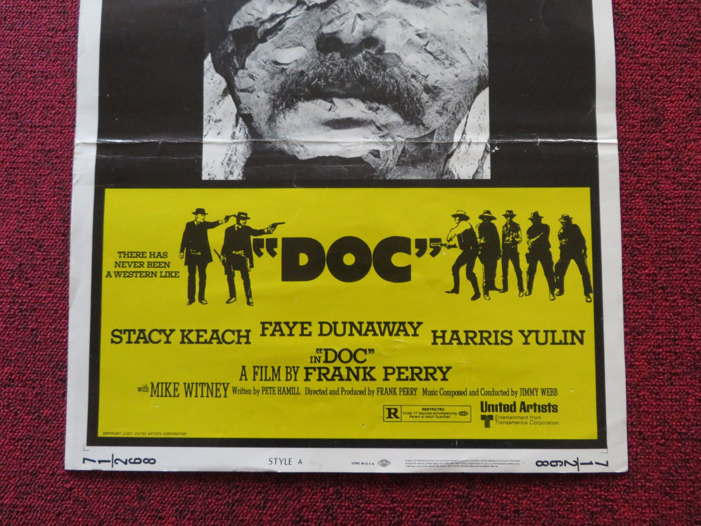 DOC STYLE A US INSERT (14"x 36") POSTER STACY KEACH FAYE DUNAWAY 1971