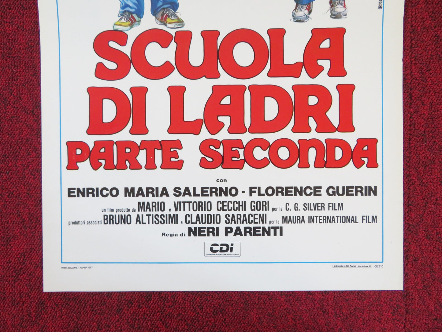 SCUOLA DI LADRI - PARTE SECONDA  ITALIAN LOCANDINA POSTER PAOLO VILLAGGIO 1987