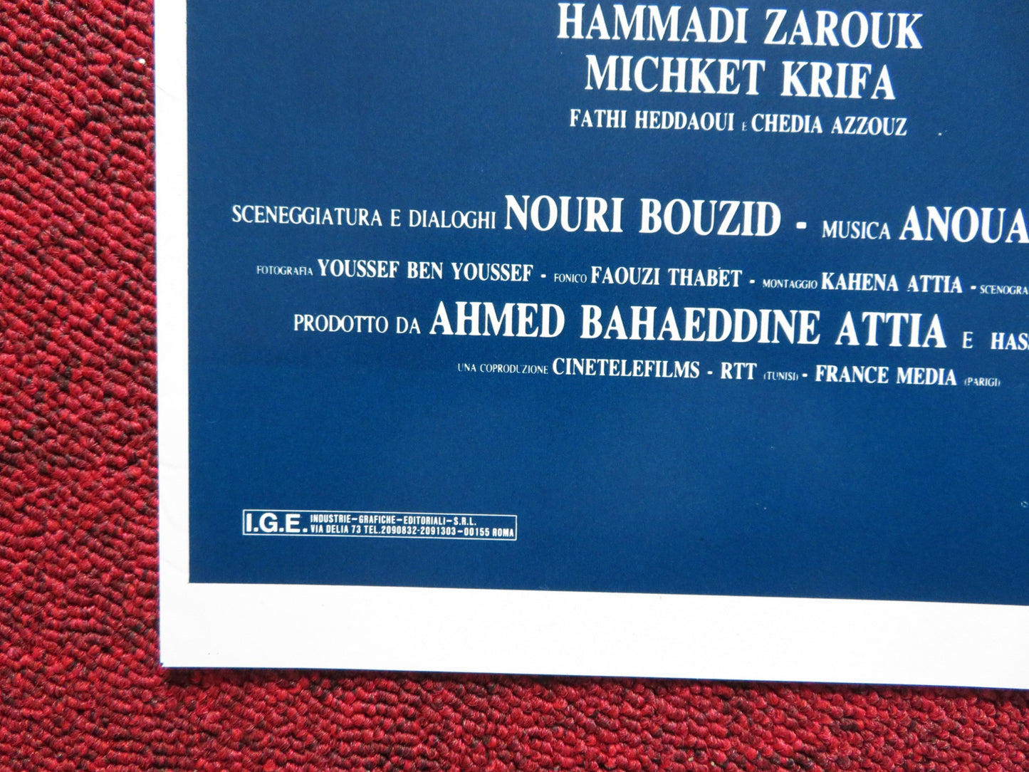 GLI ZOCCOLI D'ORO - D ITALIAN FOTOBUSTA POSTER HICHEM ROSTOM HAMMADI ZAROUK 1989