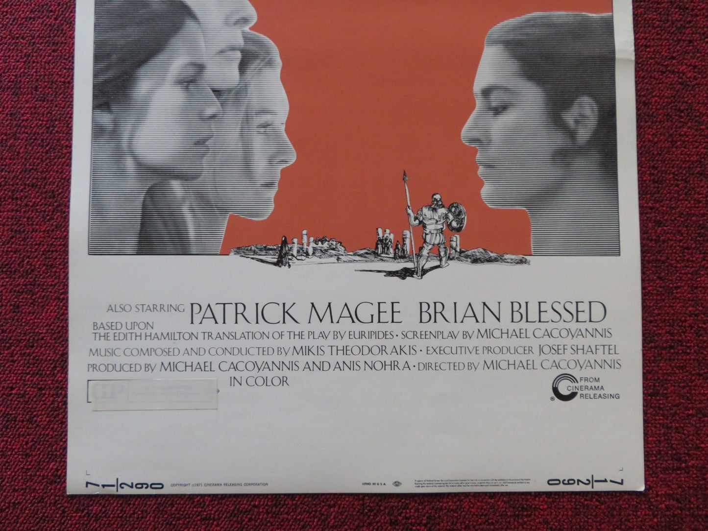 THE TROJAN WOMEN US INSERT (14"x 36") POSTER KATHERINE HEPBURN V. REDGRAVE 1971