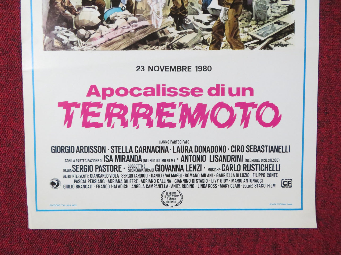 APOCALOSSE DI UN TERREMOTO ITALIAN LOCANDINA POSTER GEORGE ARDISSON 1982