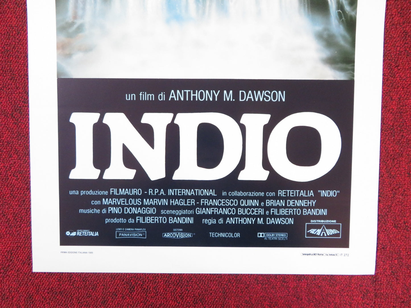 INDIO ITALIAN LOCANDINA POSTER MARVELOUS MARVIN HAGLER FRANCESCO QUINN 1989