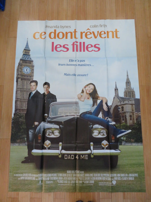 WHAT A GIRL WANTS FRENCH GRANDE POSTER COLIN FIRTH AMANDA BYNES 2003