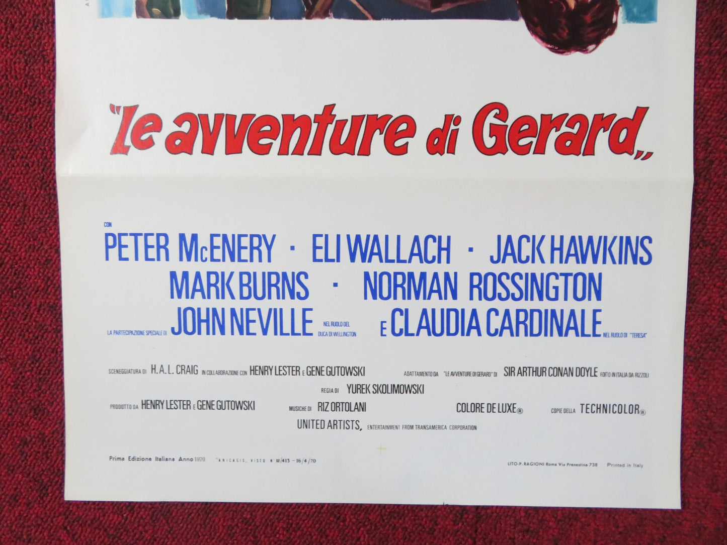 THE ADVENTURES OF GERARD ITALIAN LOCANDINA POSTER PETER MCENERY ELI WALLACH 1970