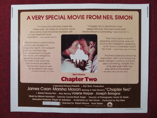 CHAPTER TWO US HALF SHEET (22"x 28") POSTER JAMES CAAN MARSHA MASON 1980