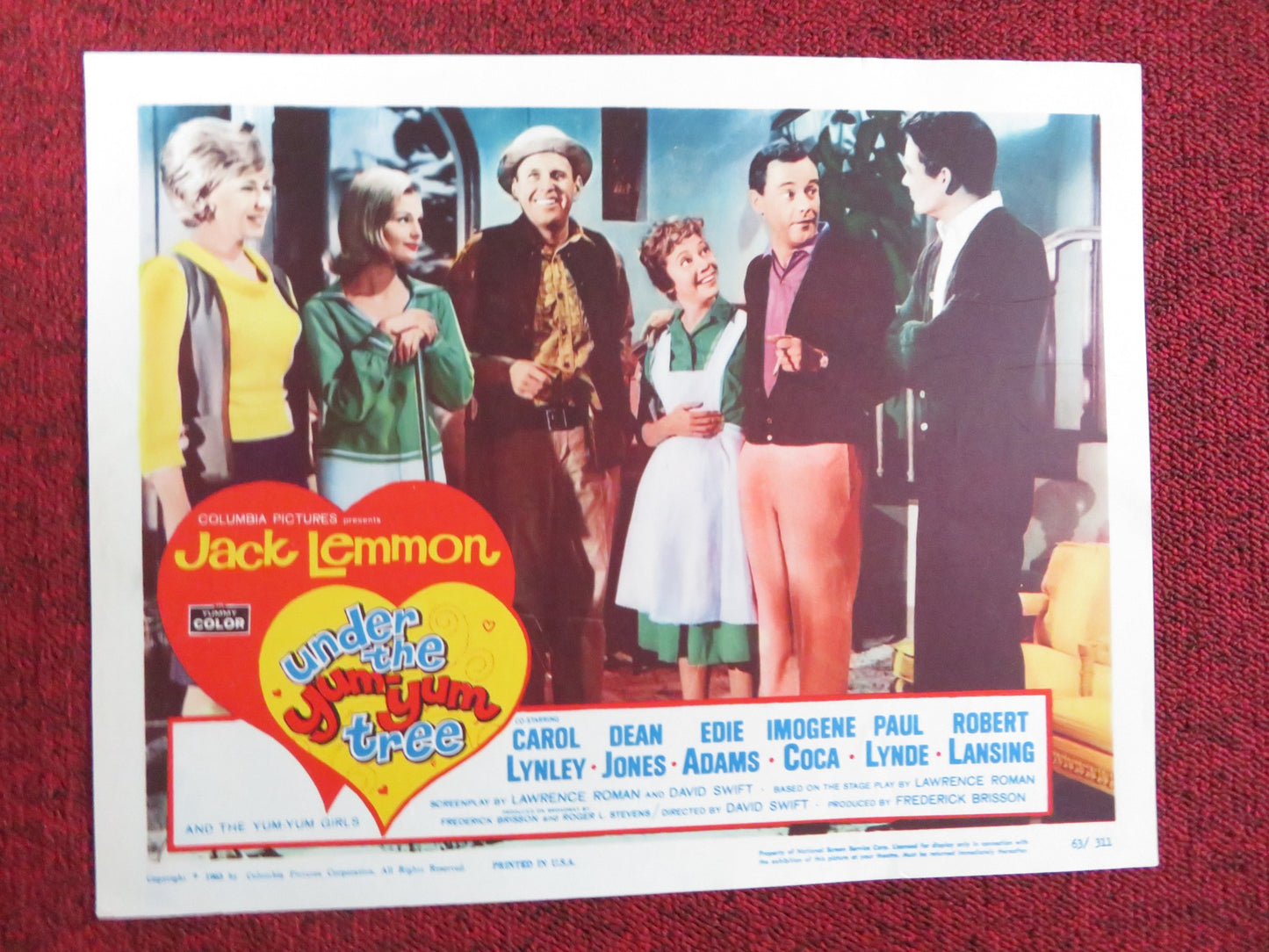 UNDER THE YUM YUM TREE US LOBBY CARD SET JACK LEMMON C. LYNLEY DEAN JONES 1963